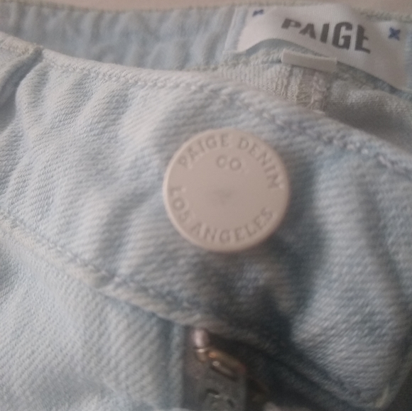 Paige Porter Relaxed Straight Jeans Sz. 24 Light Wash 90s fit Distressed - Picture 4 of 15